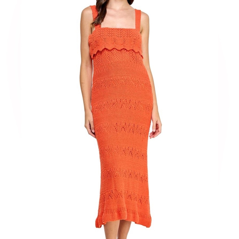 Koko + Mason Crochet Knit Midi Dress